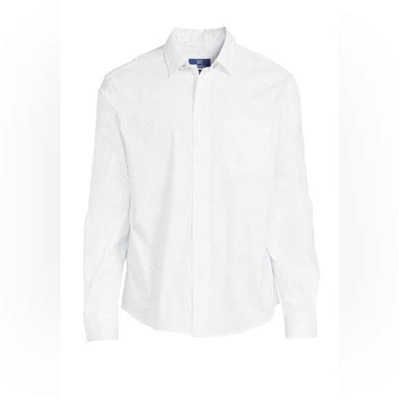 Men’s George White Shirt with Subtle Dots - Picture 1 of 5